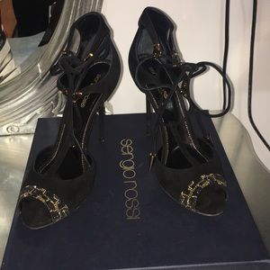 Sergio Rossi stiletto sandals. Amazing details!